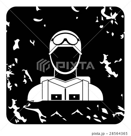 Paratrooper icon, grunge style Paratrooper icon, grunge style 28564365