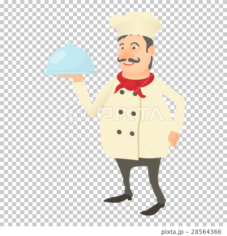 Chef with dish icon, cartoon style Chef with dish icon, cartoon style 28564366