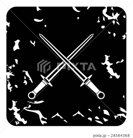 Two combat sword icon, grunge style Two combat sword icon, grunge style 28564368