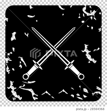 Two combat sword icon, grunge style Two combat sword icon, grunge style 28564368