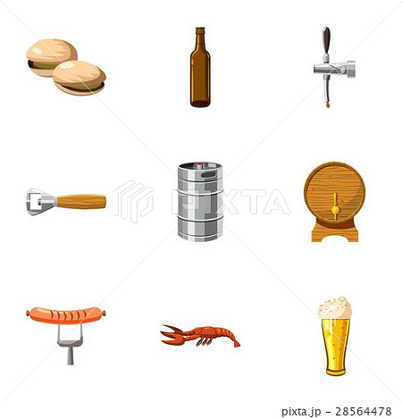 Alcoholic beverage icons set, cartoon style Alcoholic beverage icons set, cartoon style 28564478