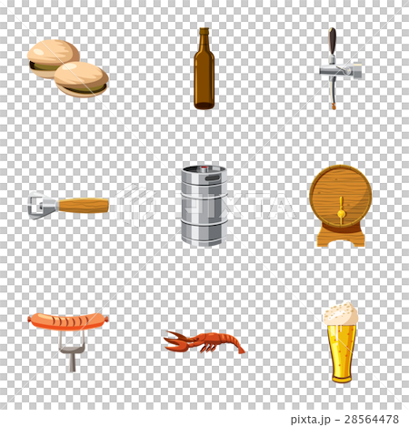 Alcoholic beverage icons set, cartoon style Alcoholic beverage icons set, cartoon style 28564478