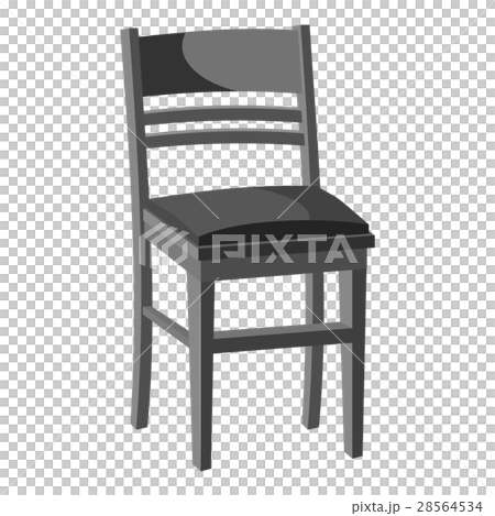 Wooden chair icon, gray monochrome style 28564534