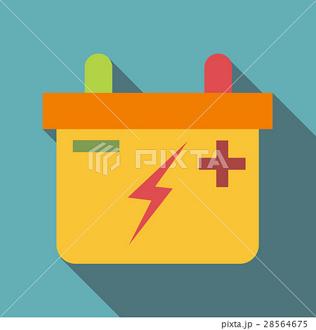 Machine battery icon, flat style Machine battery icon, flat style 28564675