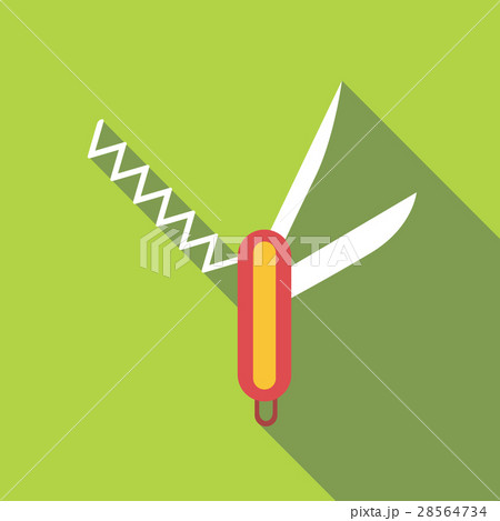 Folding knife icon, flat style Folding knife icon, flat style 28564734