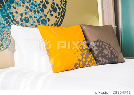 Beautiful pillow on bed 28564741