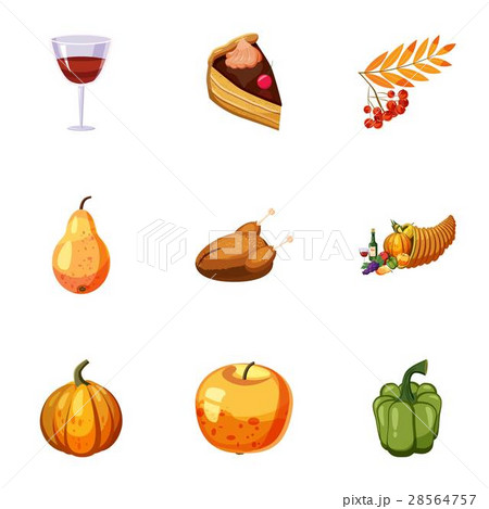 Public holiday of USA icons set, cartoon style 28564757