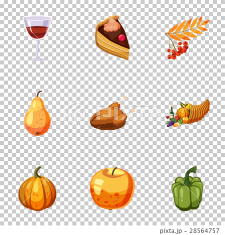 Public holiday of USA icons set, cartoon style 28564757