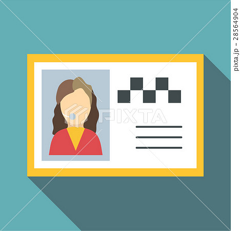 Document taxi driver icon, flat style 28564904