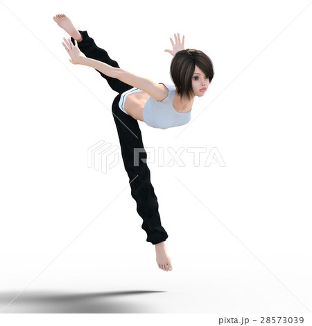 若い女性ダンサー Perming 3dcgイラスト素材のイラスト素材