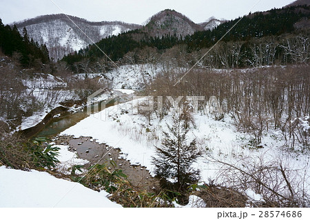 三迫川　雪景 28574686