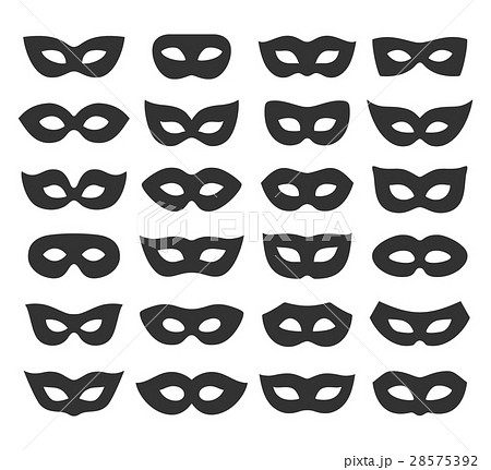 Set Collection of Black Carnival Masquerade Masks 28575392