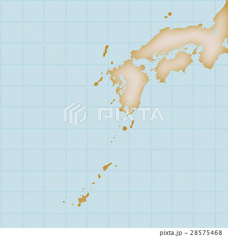 西日本地図 日本地図 沖縄のイラスト素材