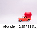 Delivery truck big red hearts on white background 28575561