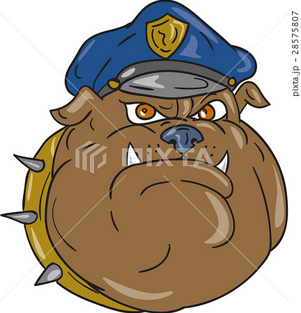 Bulldog Policeman Head Cartoon 28575807