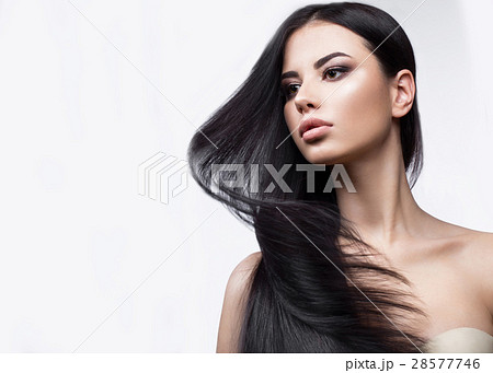 Beautiful brunette girl in move with a perfectly 28577746