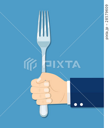 hands holding fork 28579609