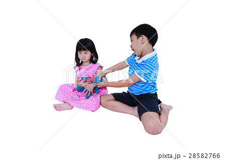 Quarreling conflict of sibling. Concept brawl 28582766