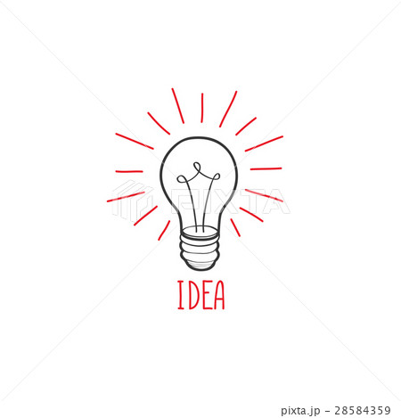 Lamp bulb isolated, handwritten lettering Idea Lamp bulb isolated, handwritten lettering Idea 28584359