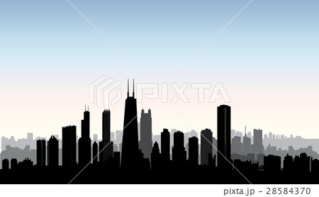 Chicago city buildings silhouette. USA cityscpe 28584370