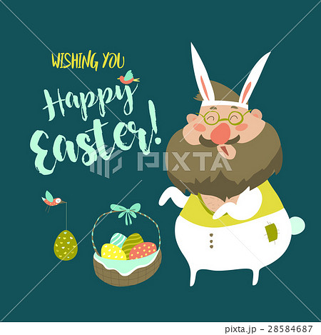 Funny Man in Easter Bunny Costume 28584687