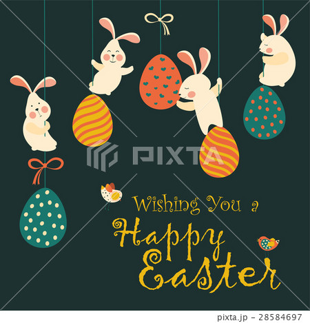 Bunnies and easter eggs 28584697