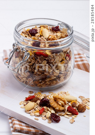 Jar of homemade muesli Jar of homemade muesli 28585484