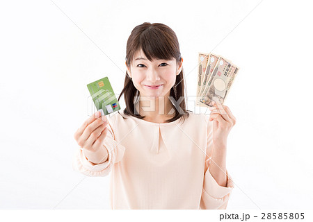 若い女性、クレジットカード払い 若い女性、クレジットカード払い 28585805