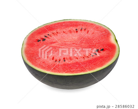 half of fresh watermelon isolated on white  28586032