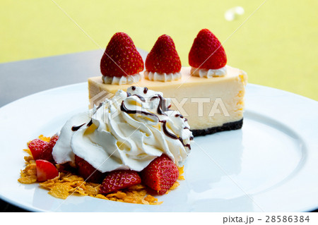 Strawberry Cheesecake  and chocolate sprinkles. 28586384