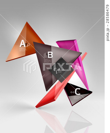 Glossy glass translucent triangles on 3d empty Glossy glass translucent triangles on 3d empty 28586479