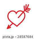 Vector hand-drawn red heart with arrow. 28587684