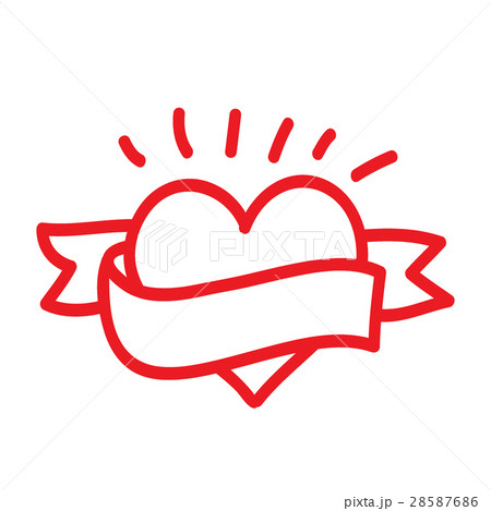 Heart with ribbon. Vector 28587686