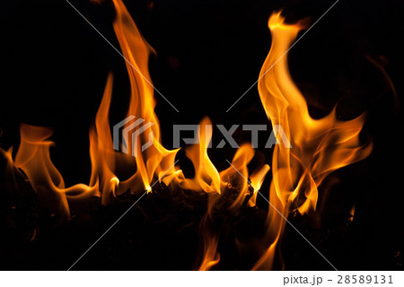 fire flames for background. Camping vacation food 28589131