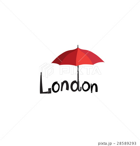 London sign. Handwritten lettering and umbrella 28589293