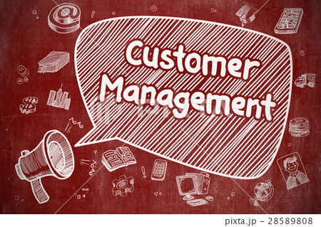 Customer Management - Doodle Illustration on Red Customer Management - Doodle Illustration on Red 28589808
