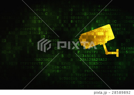 Privacy concept: Cctv Camera on digital background Privacy concept: Cctv Camera on digital background 28589892