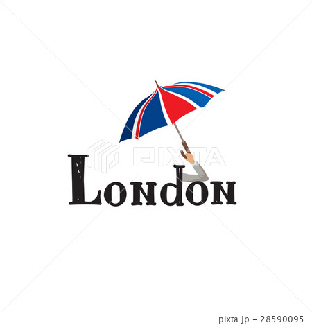 London city sign. Handwritten lettering, umbrella London city sign. Handwritten lettering, umbrella 28590095