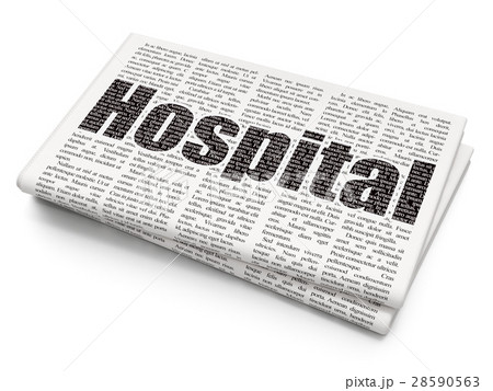 Medicine concept: Hospital on Newspaper background 28590563