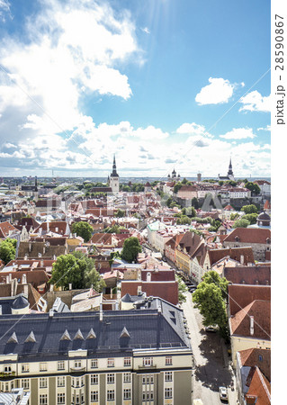 タリン　聖オレフ教会から旧市街を俯瞰　2016年8月撮影 28590867