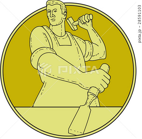 Carpenter Carver Chisel Circle Mono Line 28591103