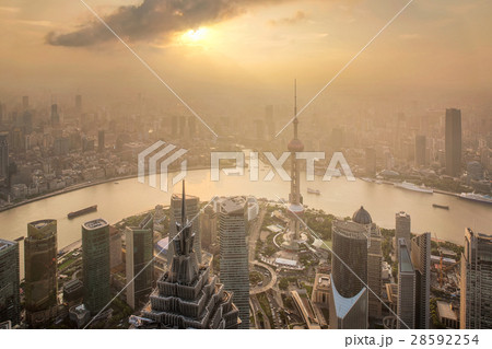 Aerial View of Shanghai Cityscape 28592254