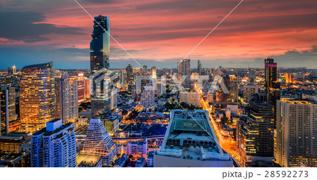 Bangkok city at sunset 28592273