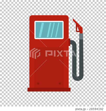 Red gasoline pump icon, flat style 28594192
