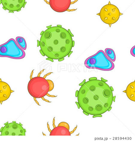 Virus Or Bacteria Pattern Cartoon Styleのイラスト素材