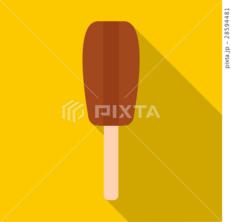 Ice cream covered with chocolate icon, flat style Ice cream covered with chocolate icon, flat style 28594481