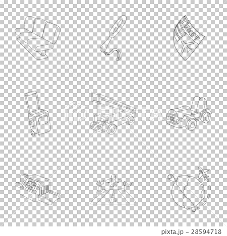 Airport icons set, outline style Airport icons set, outline style 28594718