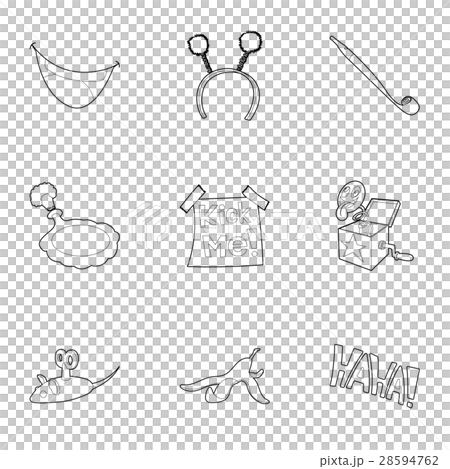 Funny joke icons set, outline style 28594762