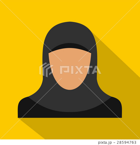 Arabic woman icon, flat style 28594763