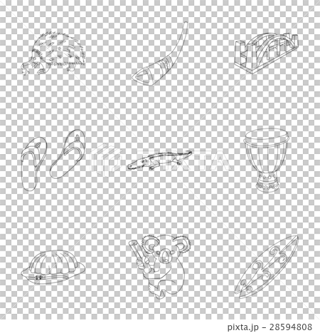 Holiday in Australia icons set, outline style 28594808
